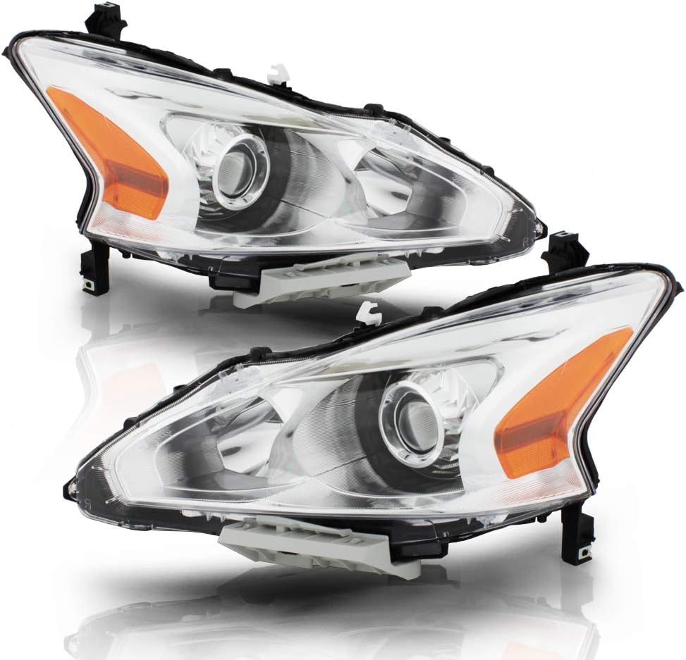 Chrome Housing Projector Headlights Headlamps Left+Right H3733
