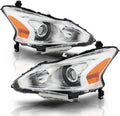 Chrome Housing Projector Headlights Headlamps Left+Right H3733