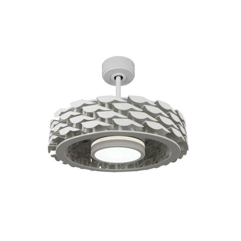 White 6 Speed Dimmable LED Bladeless Ceiling Fan H424