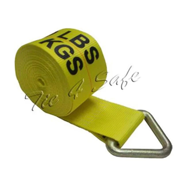 4 in. x 30 ft. Winch Straps with Delta Ring, Yellow - 2 Piece L128