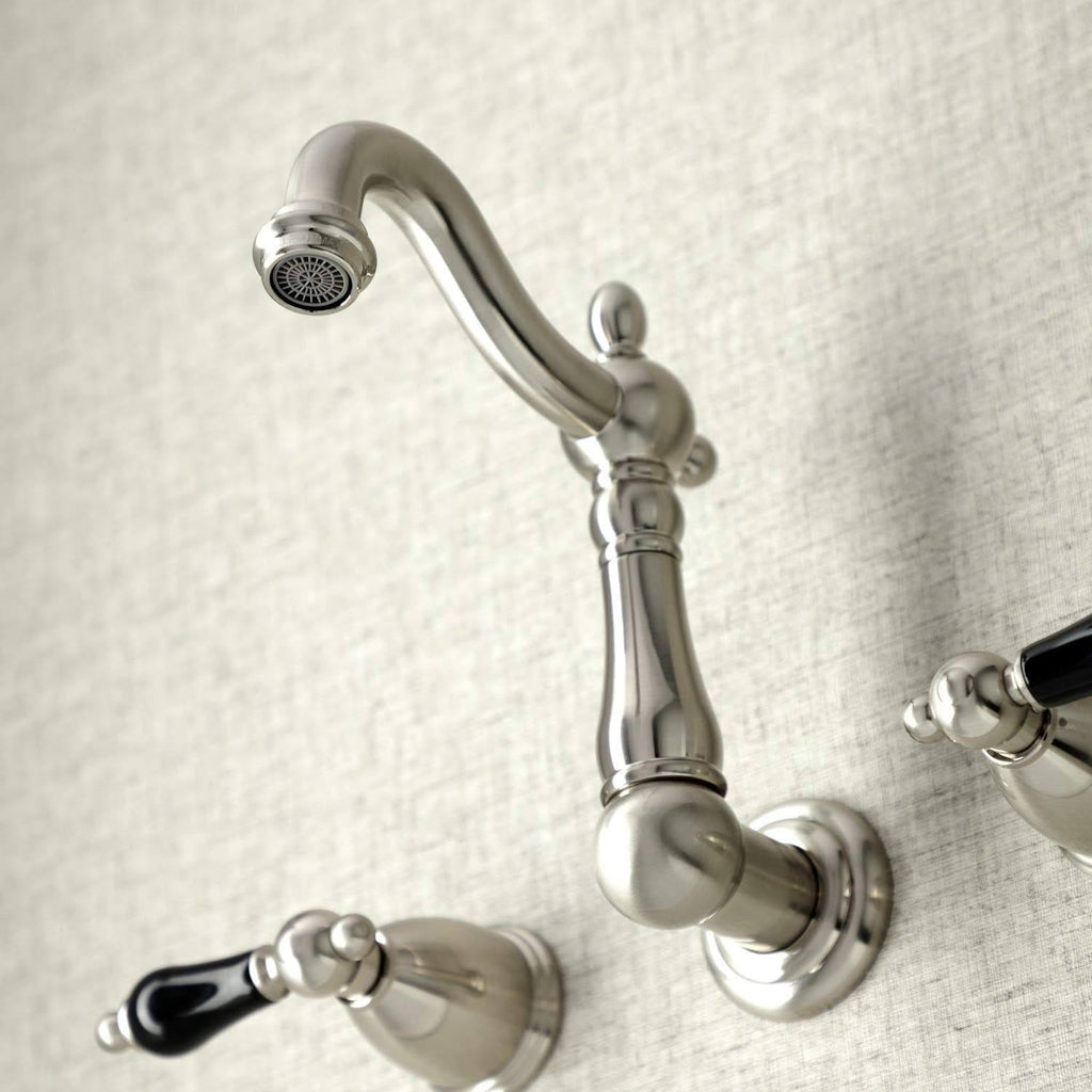Brushed Nickel Two-Handle Wall Mount Bathroom Faucet O3324