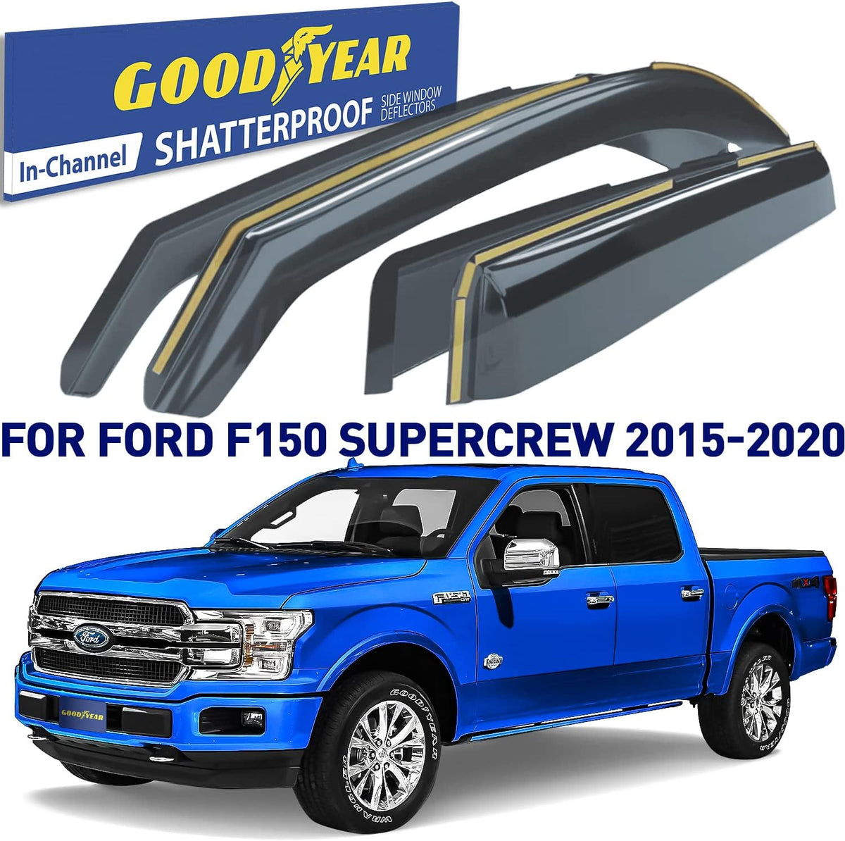 Shatterproof in-Channel Window Deflectors, 4 pcs V835
