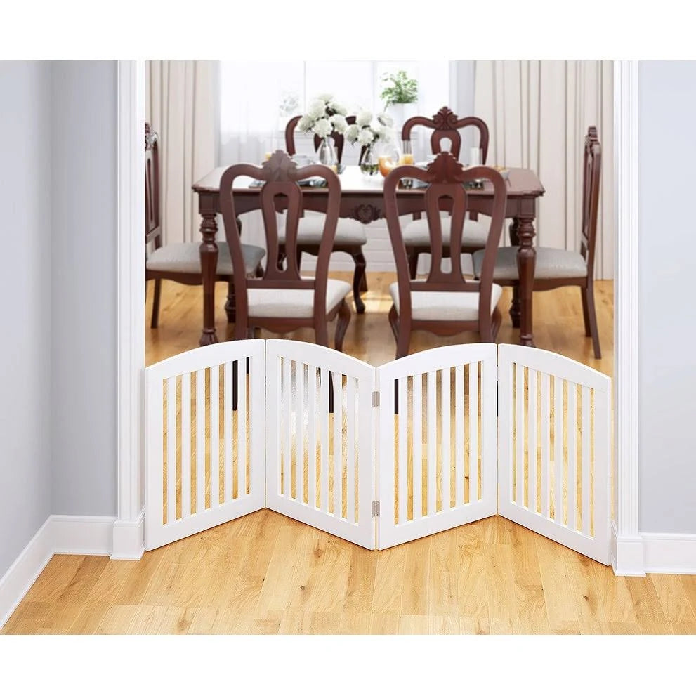 24 inch 4 Panel Wooden Freestanding Foldable Pet Gate Z554