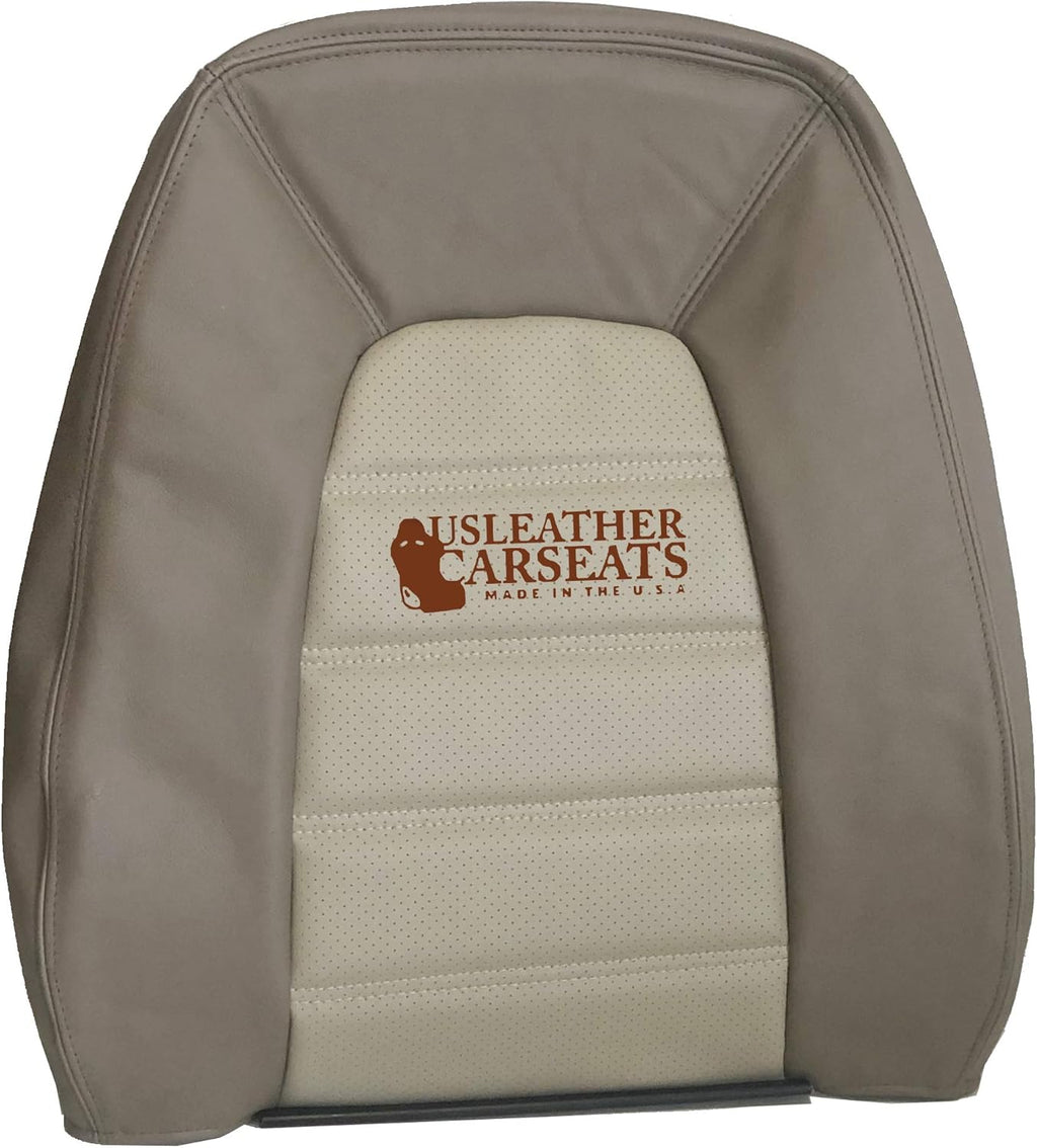 Perforated Leather Seat Cover Two Tone Tan R395467