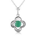 14k 18" White Gold Necklace with Emerald Bud H191