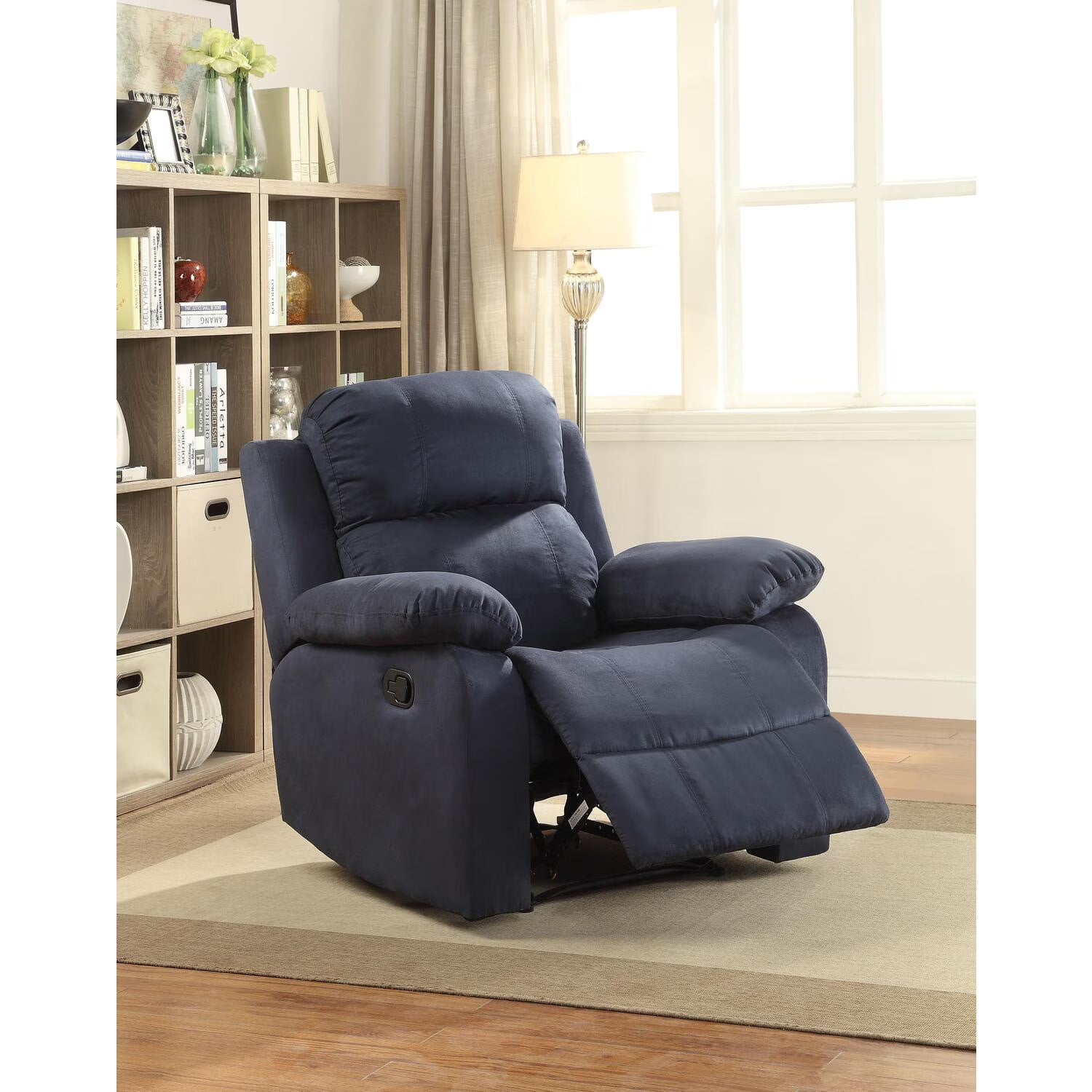 Blue Upholstered Motion Recliner Y489515