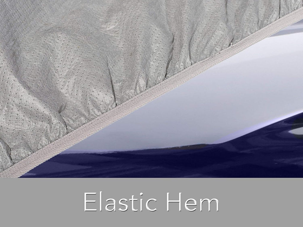 Grey 3-Layer Car Cover with Mesh Vent and Elastic Hem M3603