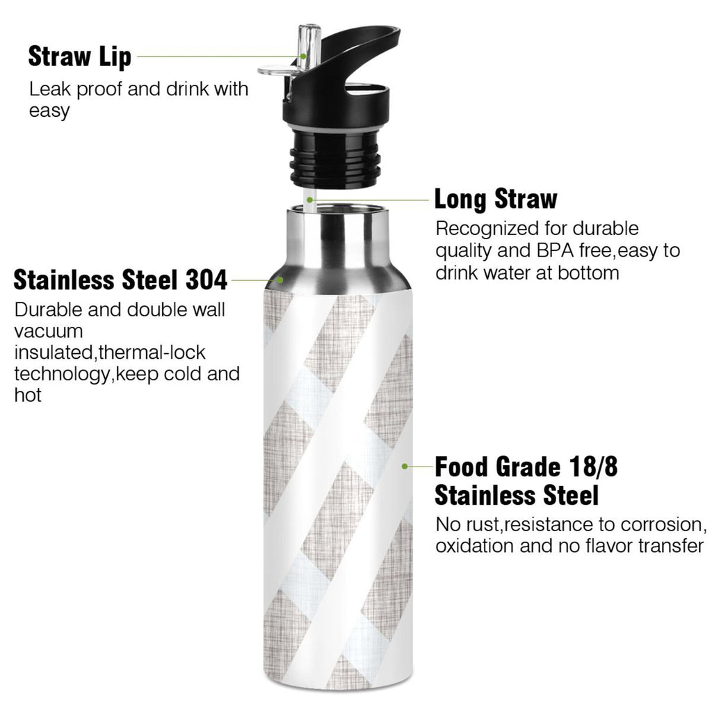 20 OZ Stainless Steel Vacuum Insulated Water Bottle with Straw Lid B448