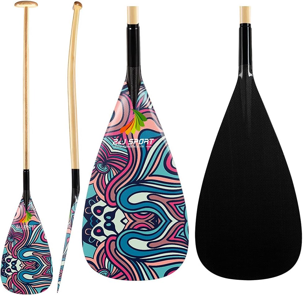 Carbon Blade Wood Bent Shaft Canoe Paddle Y89024