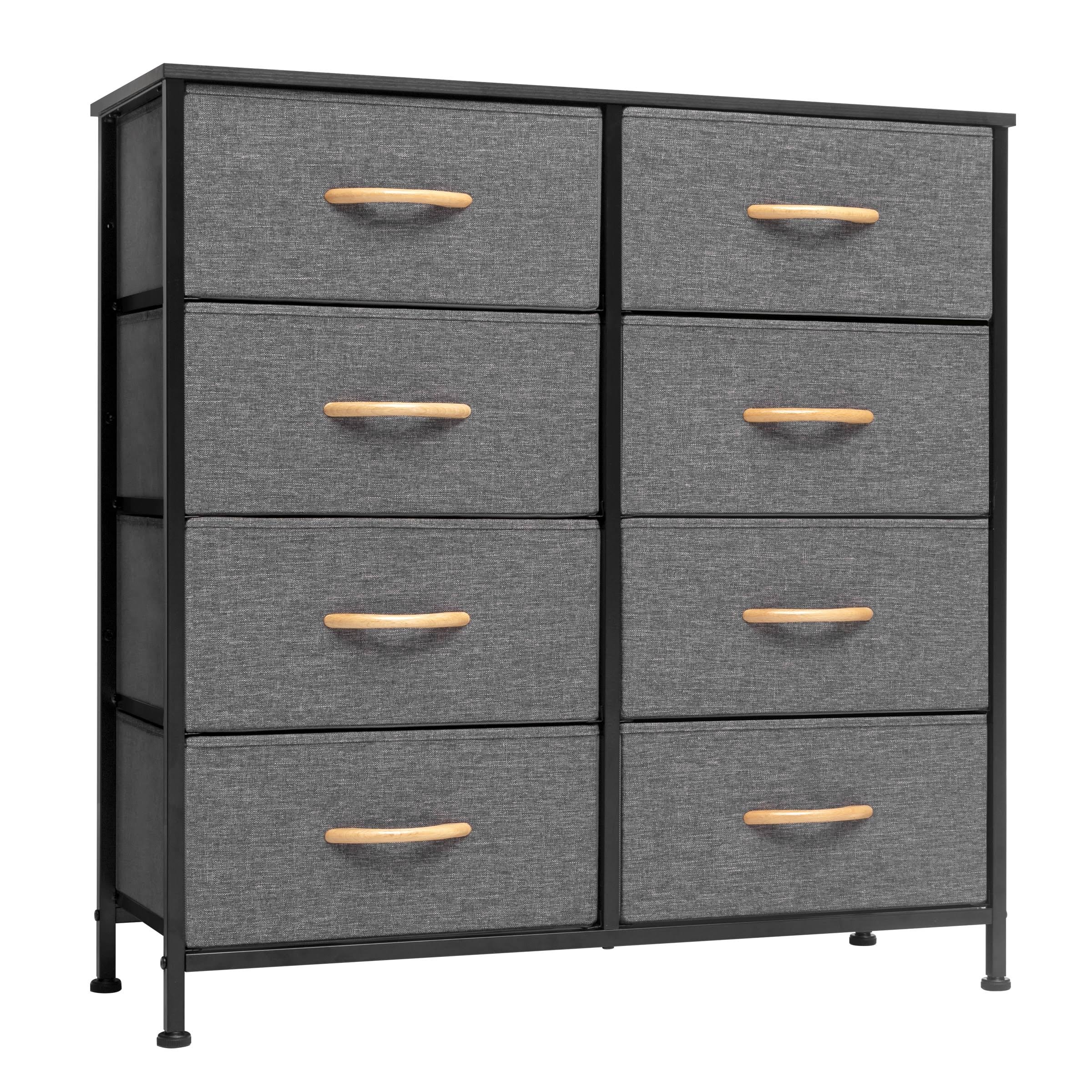 Blue, Orange & Light Coffee 8 Drawer Vertical Dresser Q4141
