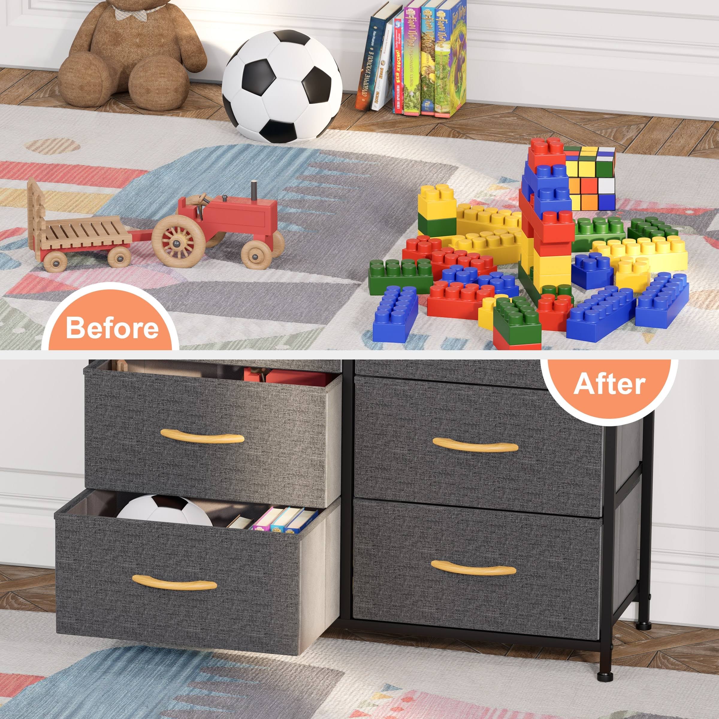Blue, Orange & Light Coffee 8 Drawer Vertical Dresser Q4141