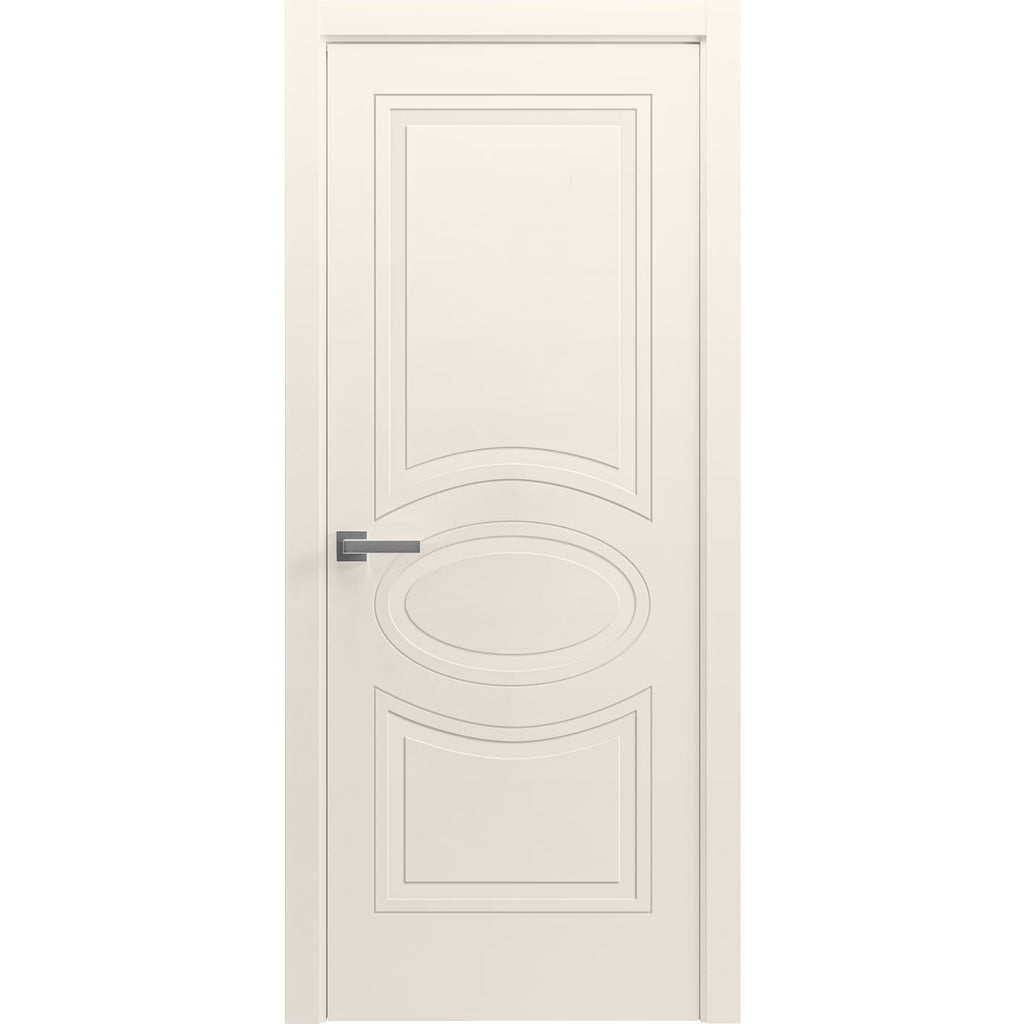 Solid French Door 36" x 80" Painted Creamy Single Regular Panel Frame Handle K72590
