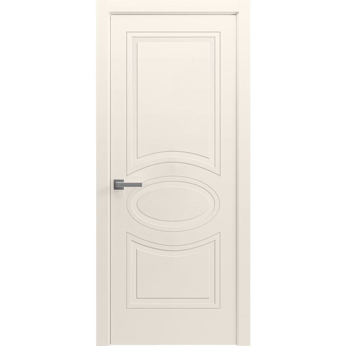Solid French Door 36" x 80" Painted Creamy Single Regular Panel Frame Handle K72590