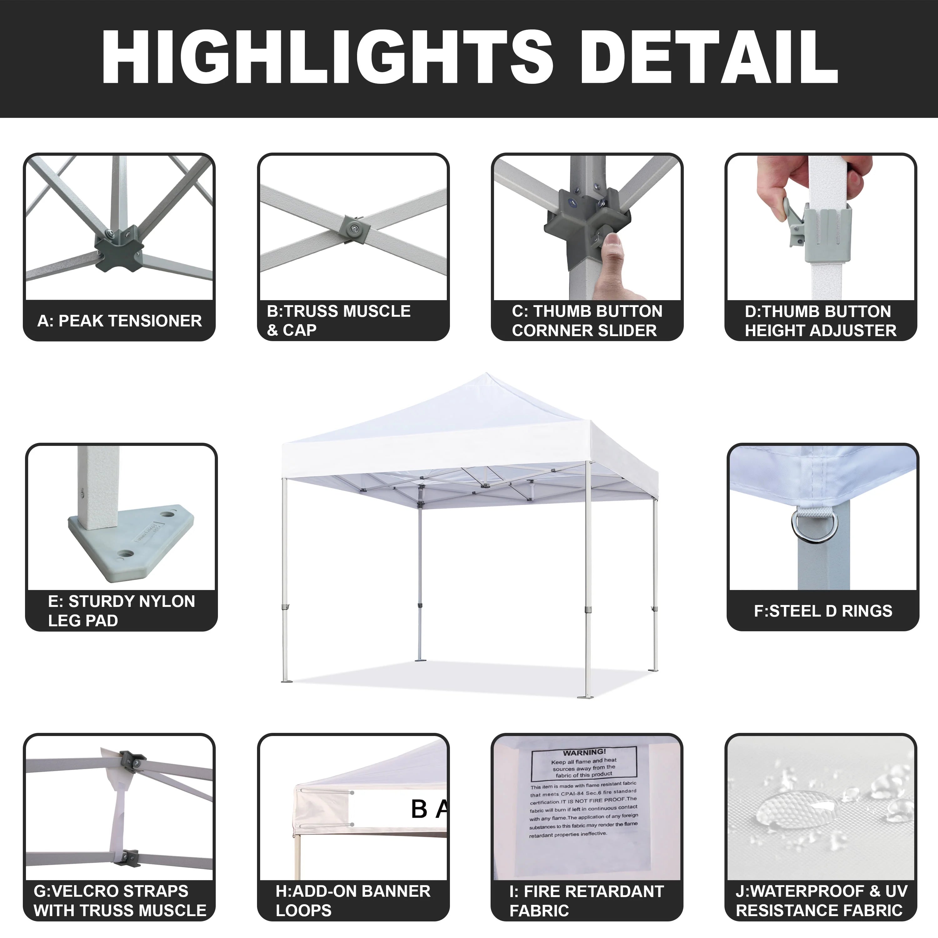 Coal 5x5 Pop up Canopy Tent Z822329