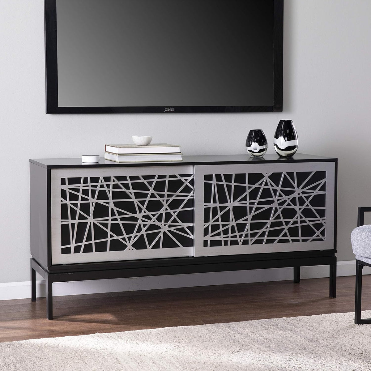 Black/Silver Media Cabinet L940310