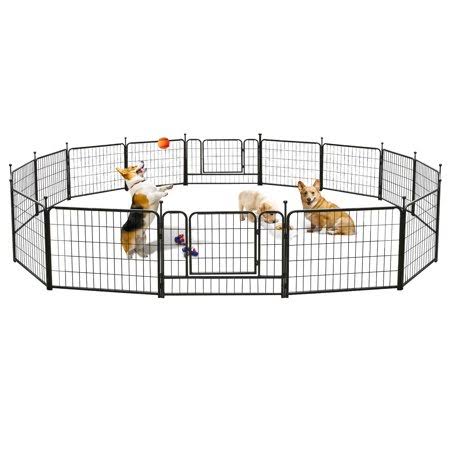 16 Panel 24 Inch Metal Dog Playpen Q683