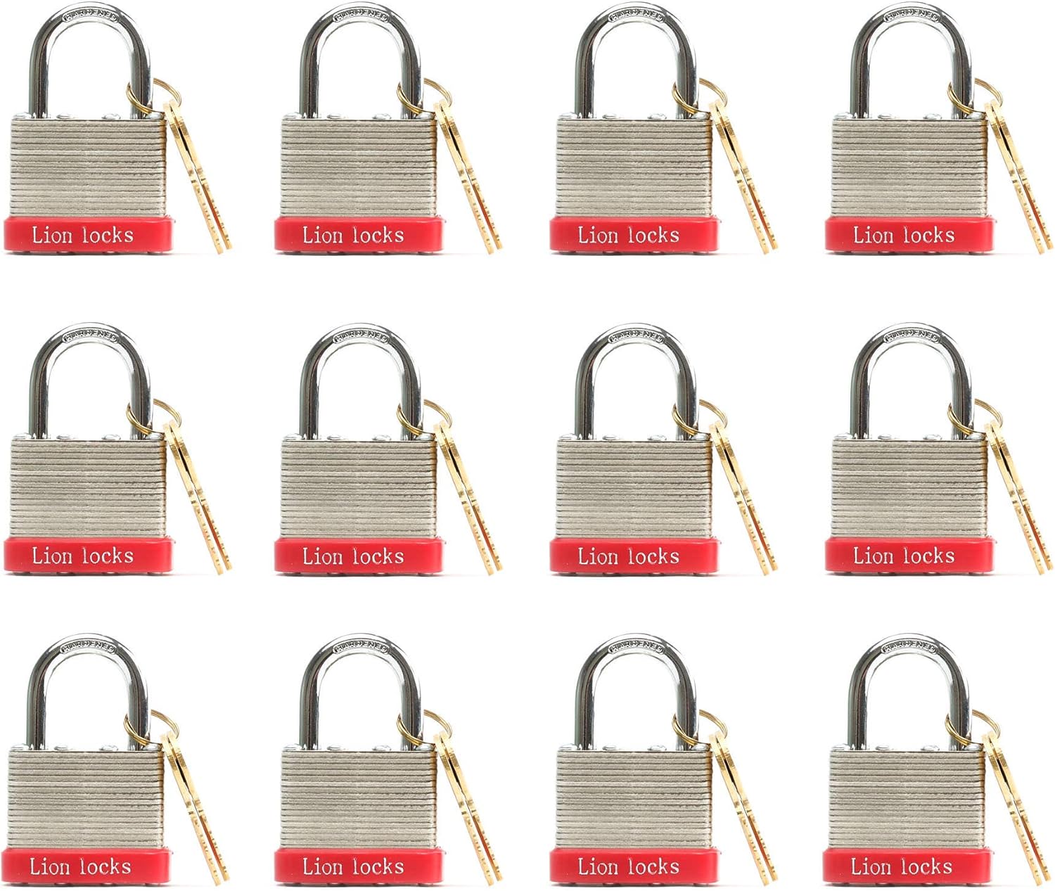 48 Keyed-Alike Padlocks with 2" Long Shackle, Hardened Steel Case, Brass Pin Cylinder S558