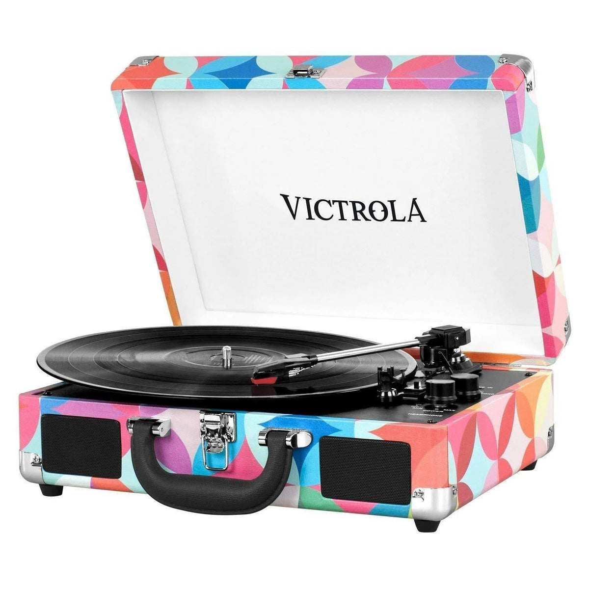 Bluetooth Suitcase Record Player with 3-Speed Turntable U196089