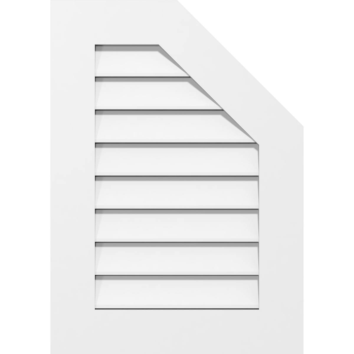 Half Octagon Top Right Surface Mount PVC Gable Vent O23697