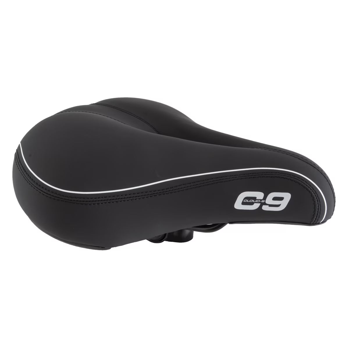 Black Soft Vinyl Hybrid Bike Saddle H928514