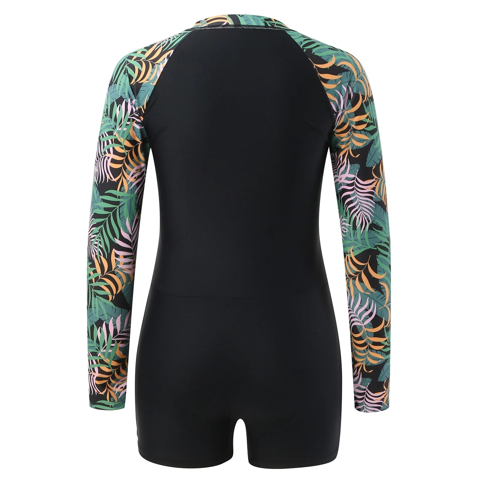 Women Printed Long Sleeve Rashguard Snorkel Surf Suit Tankini Sets F1752