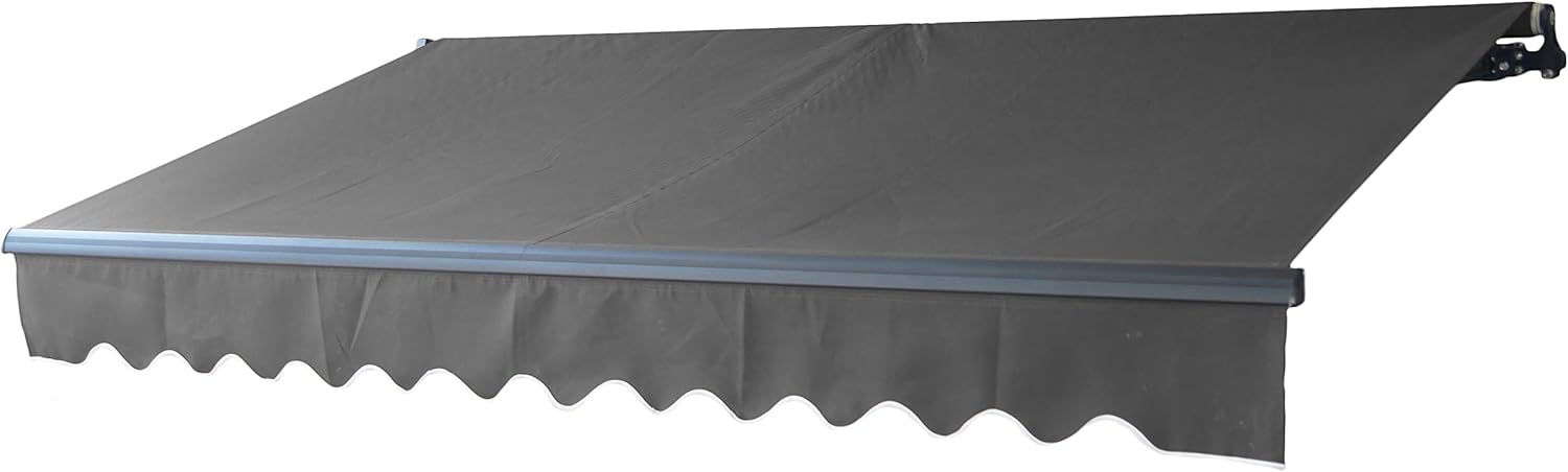 Motorized Retractable Patio Canopy Awning 10 x 8 Feet Gray E4686