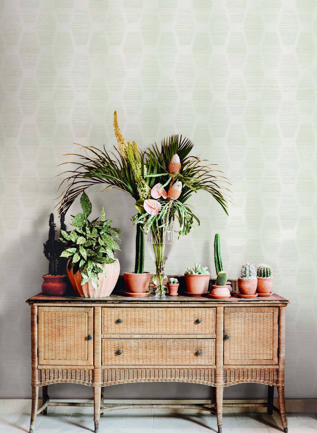 White Congas Stripe Wallpaper Z309392