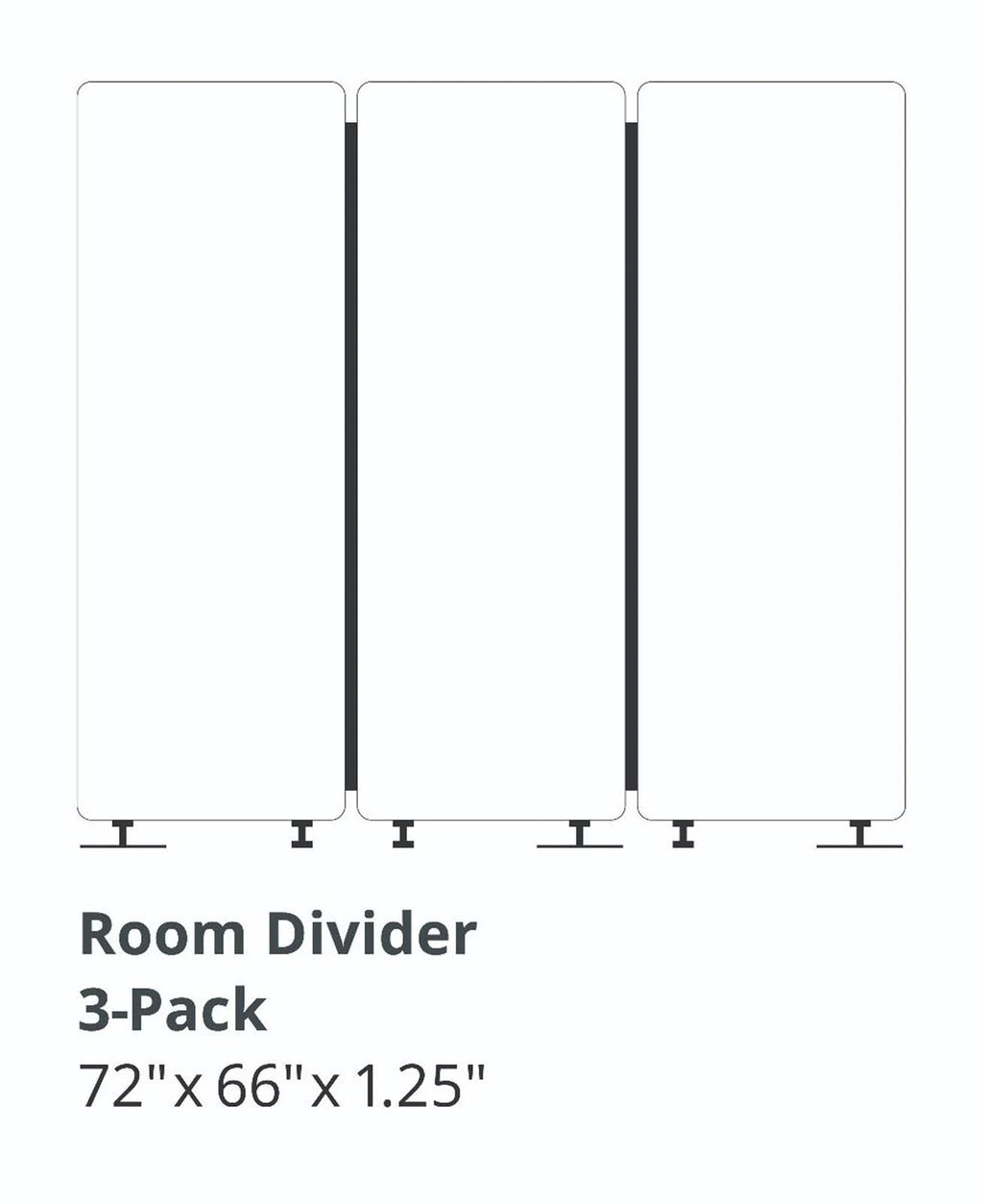 3 Pack Acoustic Room Dividers in Slate Gray O686
