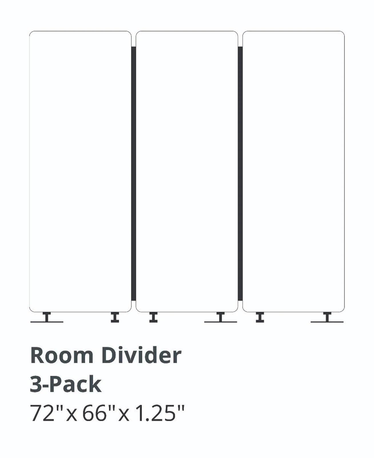 3 Pack Acoustic Room Dividers in Slate Gray O686