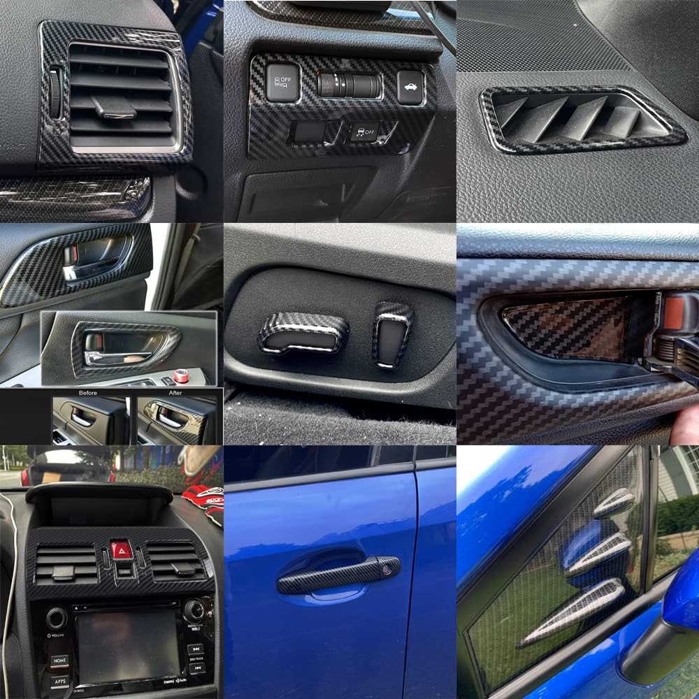Carbon Fiber Grain Cover Trim Full Kit ABS 26pcs B525