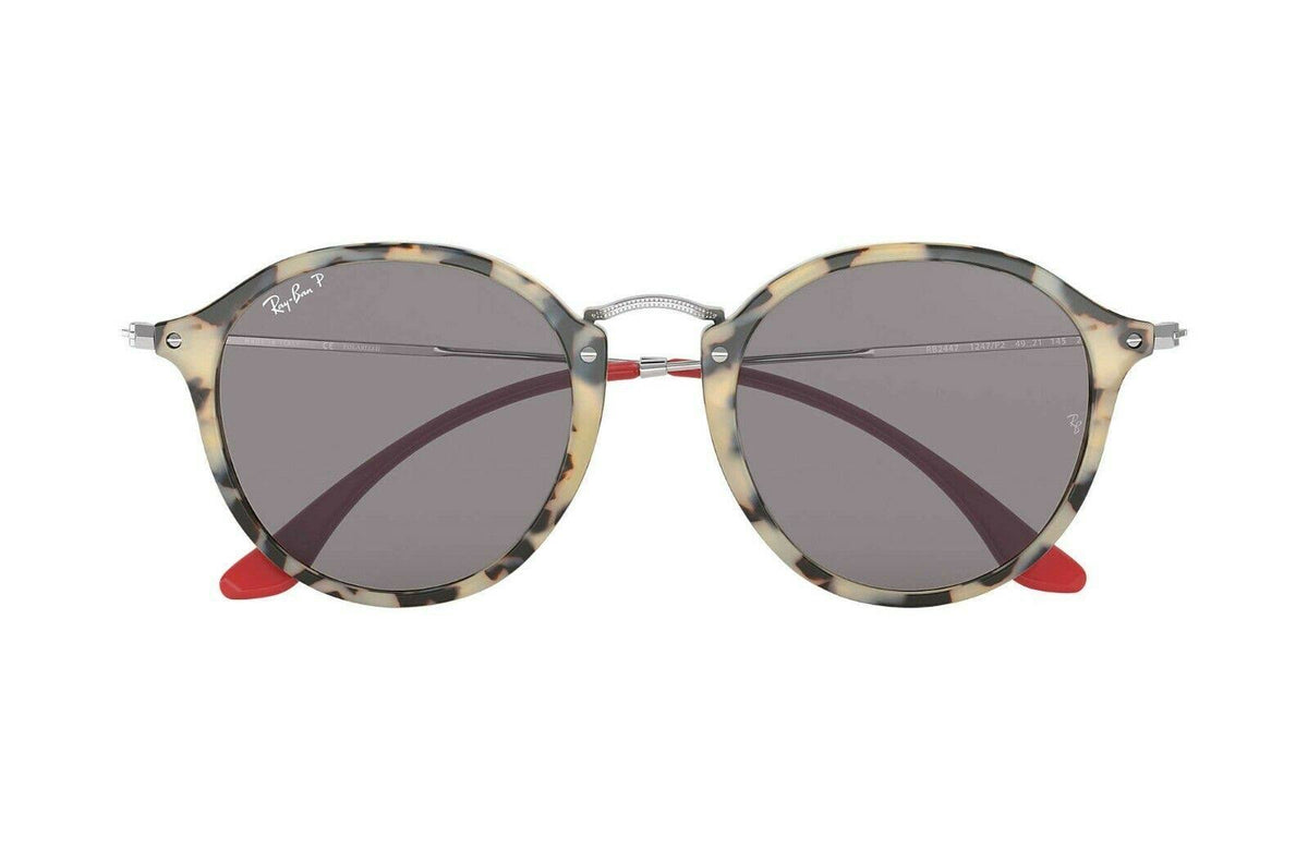Beige Havana Grey Polar Round Sunglasses 52 mm H617