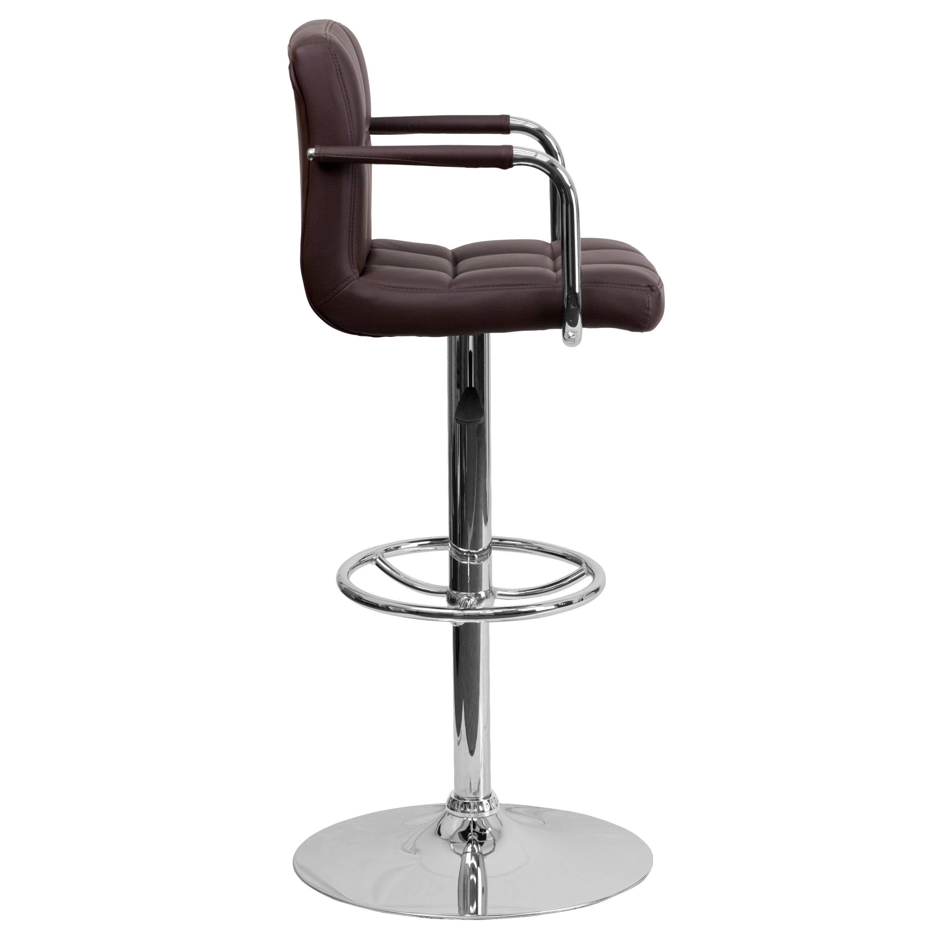 Yellow Adjustable Quilted Barstool G915