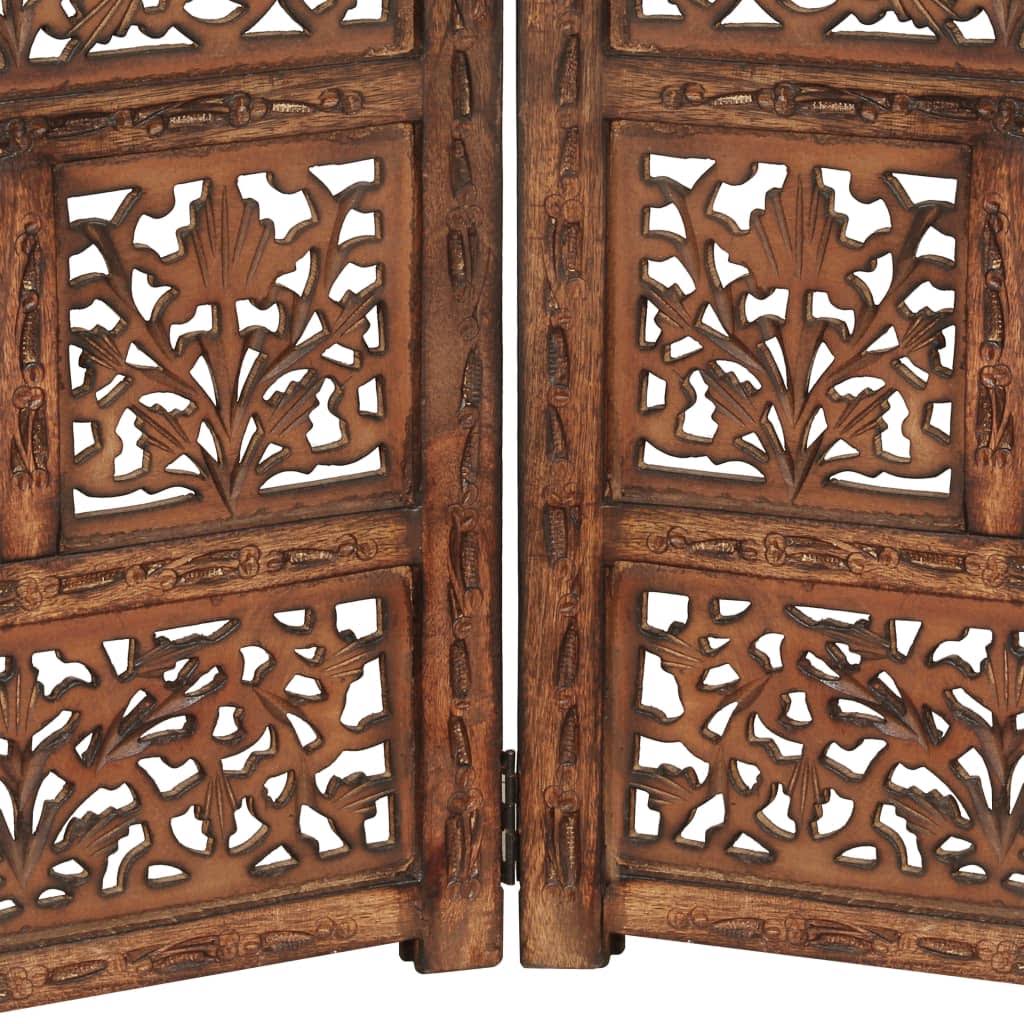 Hand Carved 4-Panel Room Divider Solid Mango Wood E860