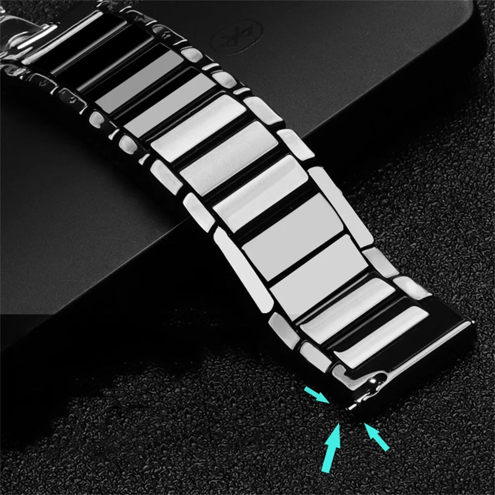 Stainless Steel Ceramics Link Strap Wristband V7122