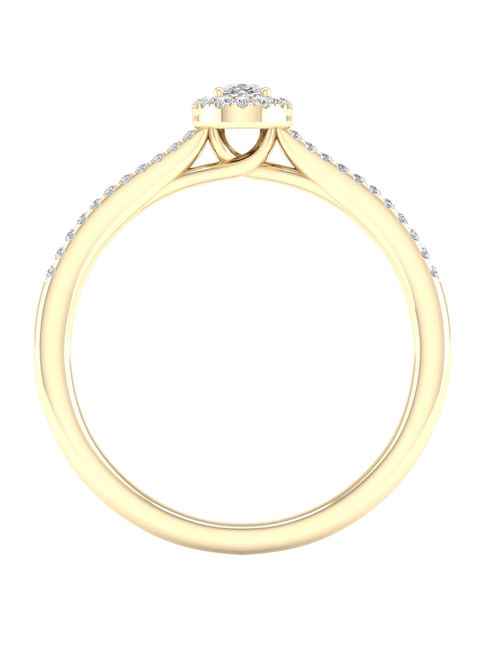 Pear Diamond Halo Engagement Ring in 10K Yellow Gold Q56801