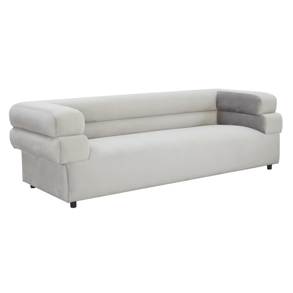 Light Grey Velvet Sofa H6640