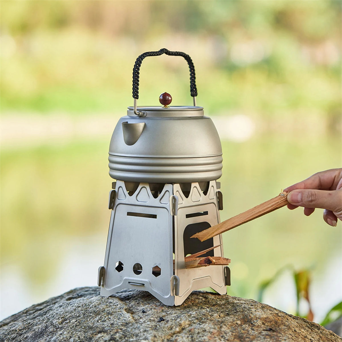 Outdoor Water Kettle Portable Tea Coffee Pot Picnic Pure Kettle Q37008