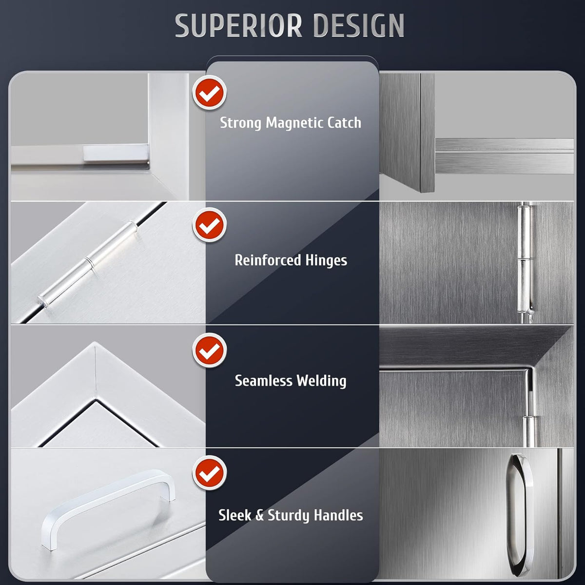 28 W x 19 H Weatherproof 304 Stainless Steel Double Access Door B187076