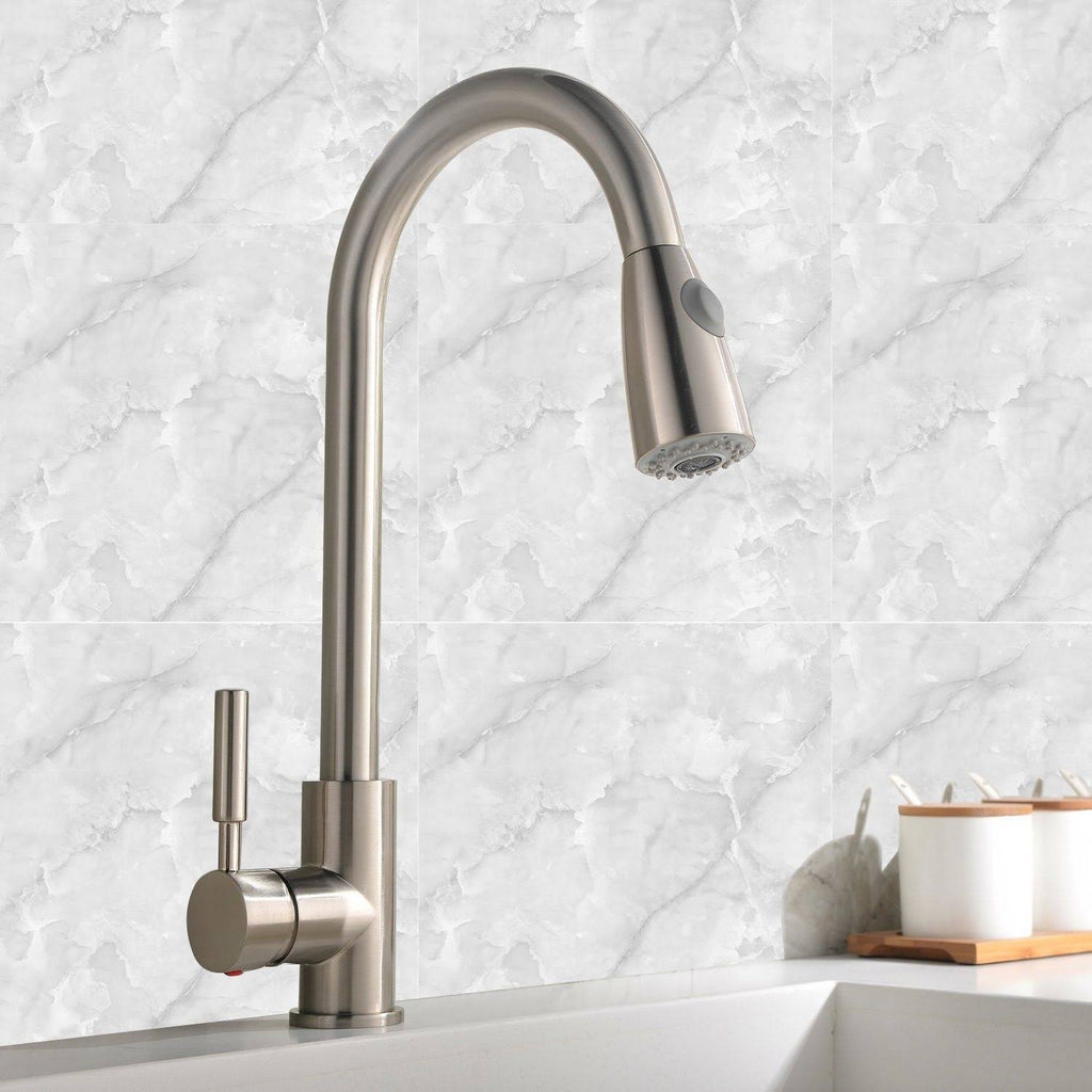 Commercial Stainless Steel Single Handle Pull Down Sprayer Kitchen Faucet N4351