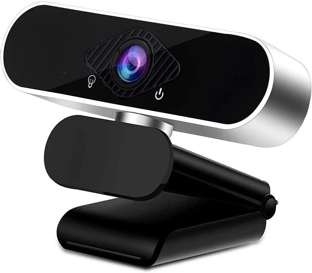 1080P Webcam with Microphone USB Computer Camera Black&Silver Pack of 2 B3929