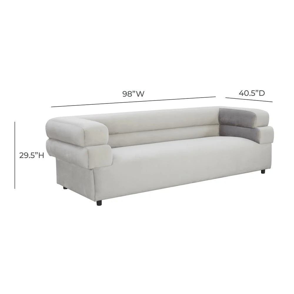 Light Grey Velvet Sofa H6640