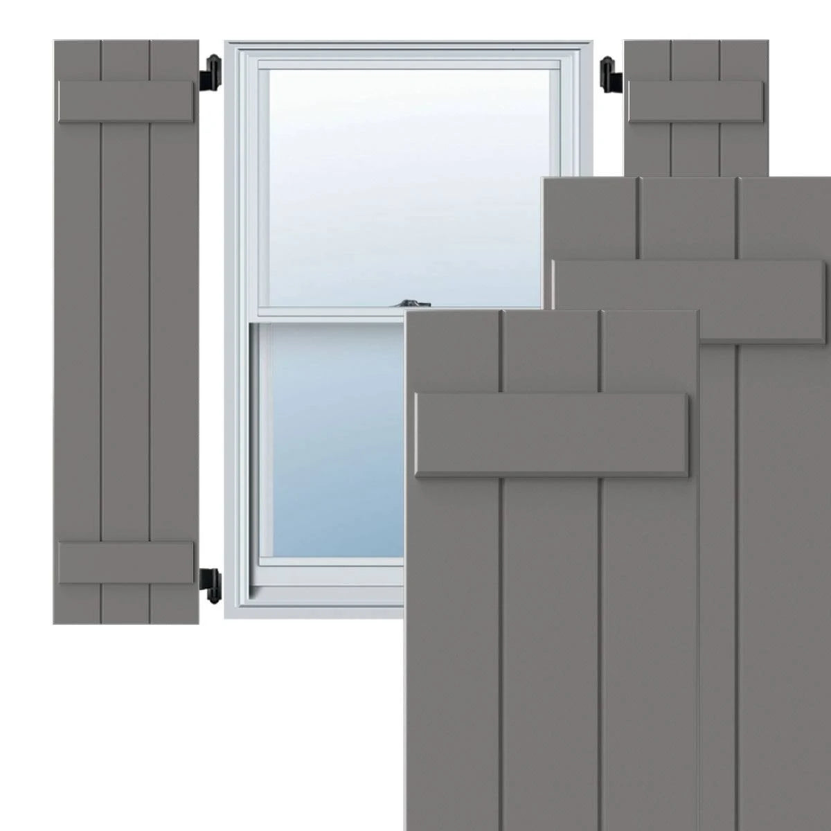 12x22W x 32x22H Primed Composite Board-n-Batten Shutters (Per Pair) N9166