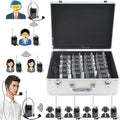 Wireless Headset Microphone Tour Guide System (1 Transmitter 20 Receivers with Silver Aluminum Storage Case) D5189