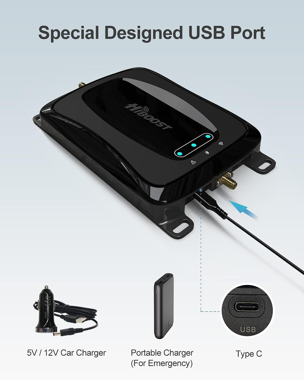 Car Cell Phone Booster with Magnetic Roof Antenna O333807