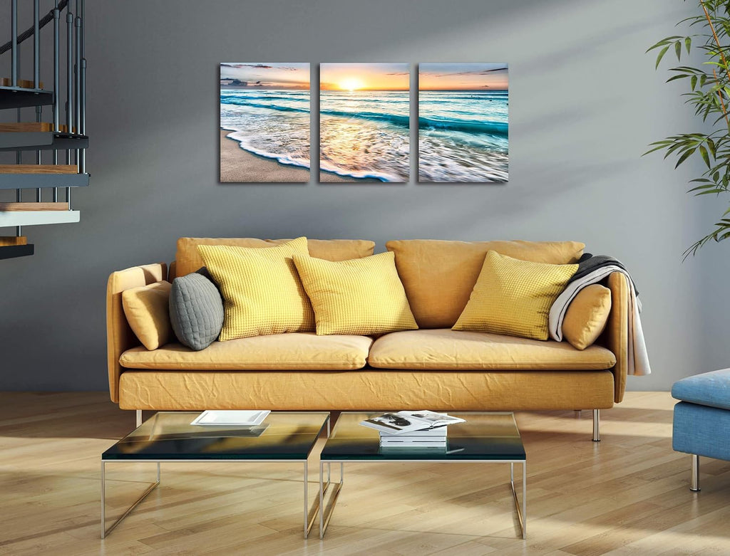 Framed Canvas Wall-Art Oil Painting 12x16inchx3pcs W132