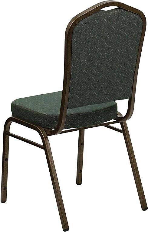 Green Patterned Fabric Crown Back Stacking Banquet Chair W569