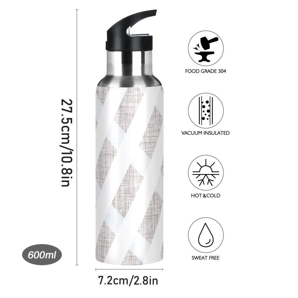 20 OZ Stainless Steel Vacuum Insulated Water Bottle with Straw Lid B448