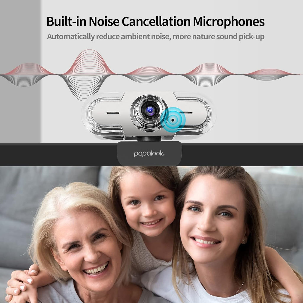 1080P Webcam with Microphone, Full HD Streaming Web Camera, 90° View Computer Camera, Manual Focus USB Camera I79436