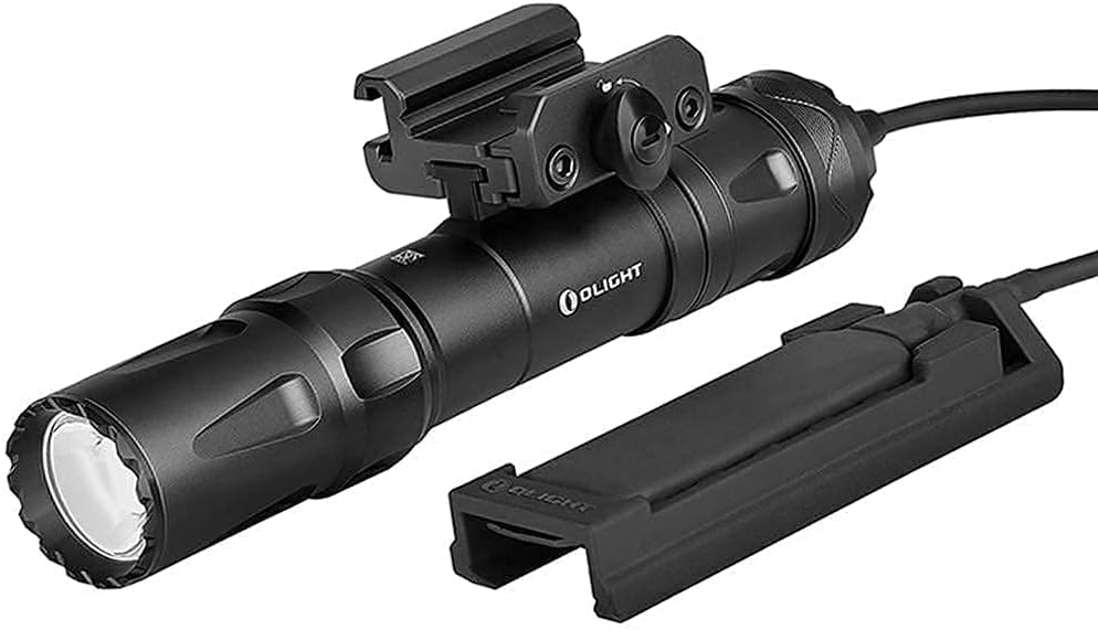2000 Lumens Rechargeable Picatinny Rail Mounted Tactical Flashlight with Remote Pressure Switch N689386