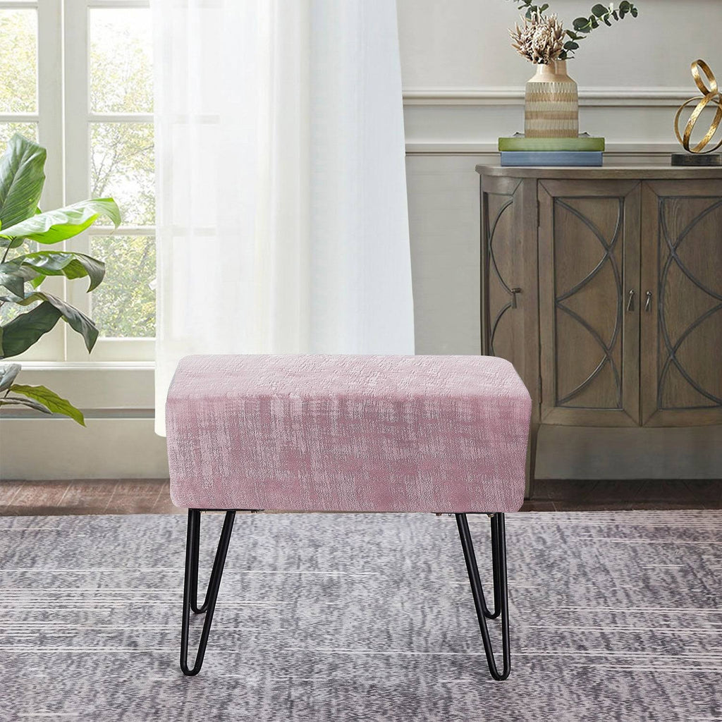 Textured Velvet Ottoman M18492